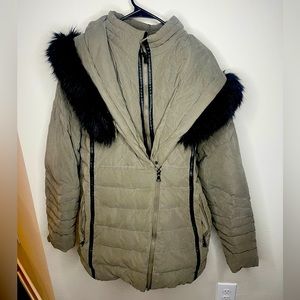 Express Olive Winter Puffer Jacket